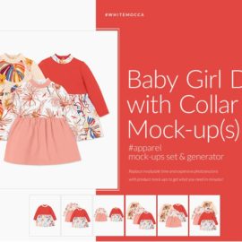 CreativeMarket – Baby Girl Dress with stand-up collar 4272904 Free Download