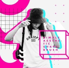 CreativeMarket 50+ Aesthetic Shape Brush Free Download
