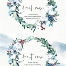 Watercolor White Rose Wreath Clipart 1585431 Free Download