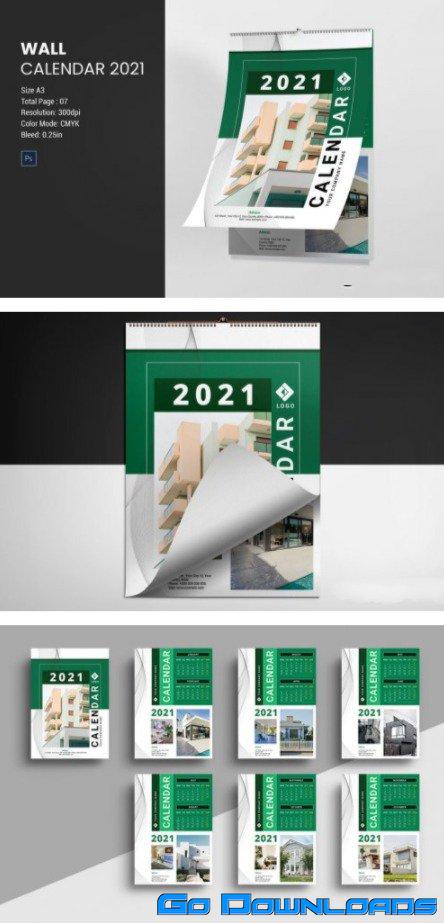 CreativeMarket  Wall Calendar 2021 5617074