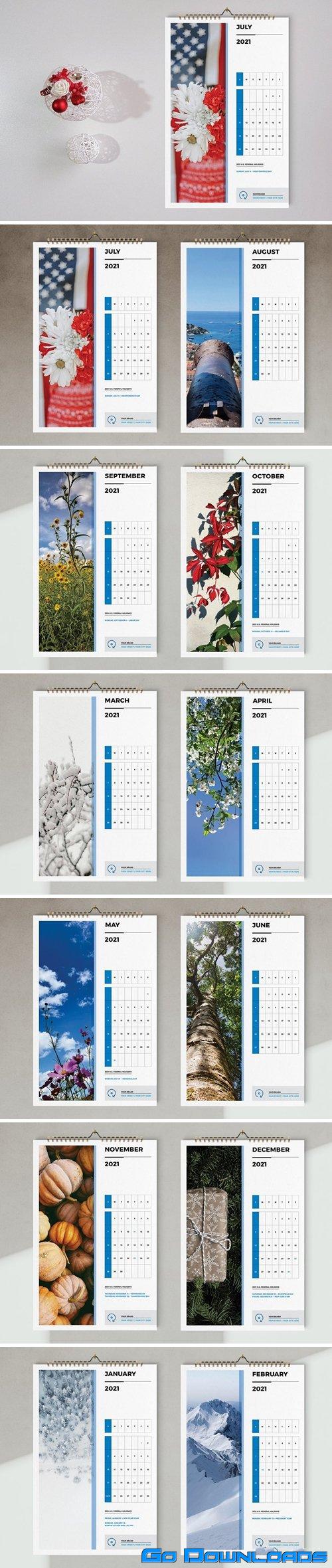 CreativeMarket  Wall Calendar 2021 Template 5667400