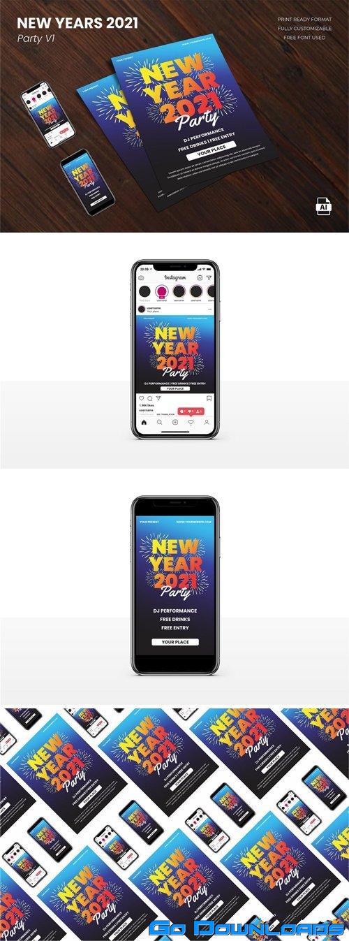 New Year Party 2021 Flyer Template Vol. 01