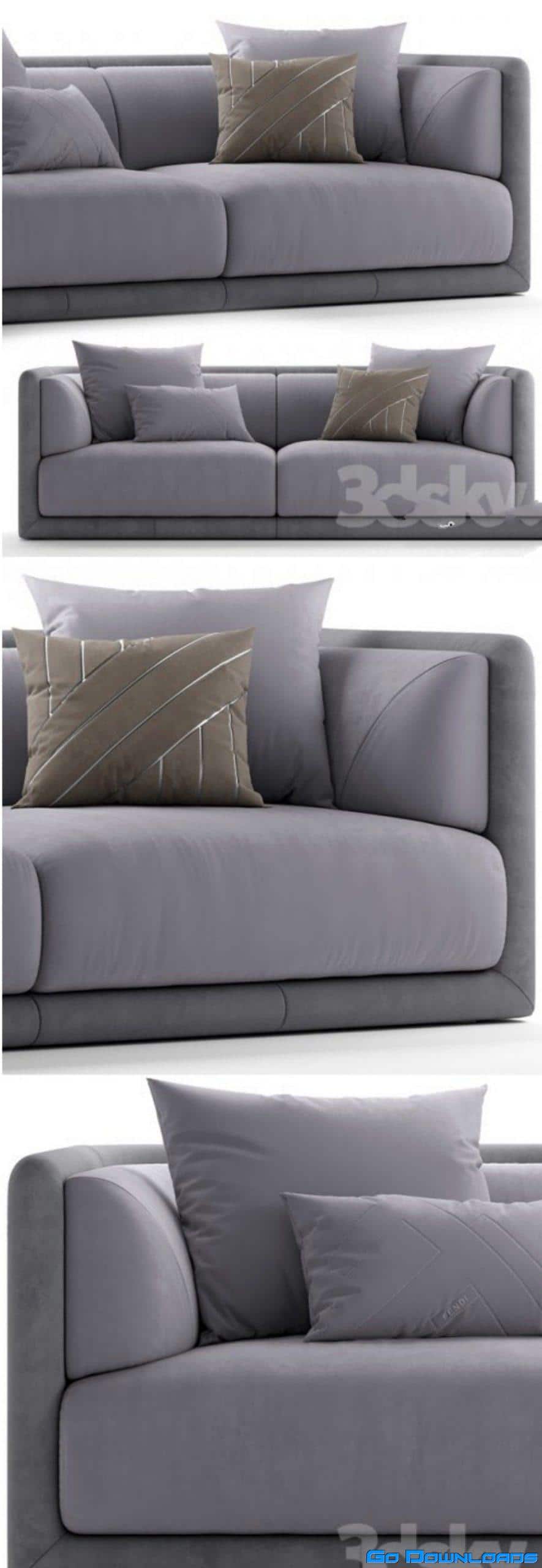 Sofa fendi casa conrad sofa 3D model Free Download