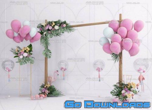 Holiday balloons scene 01 Free Download