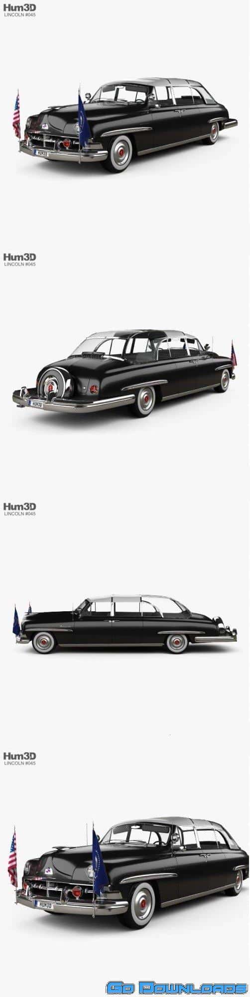 Lincoln Cosmopolitan Presidential Limousine 1950 3D model Free Download