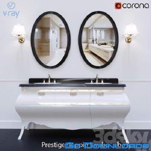 Set of furniture Eurodesign Prestige doppio lavabo White painted Free Download