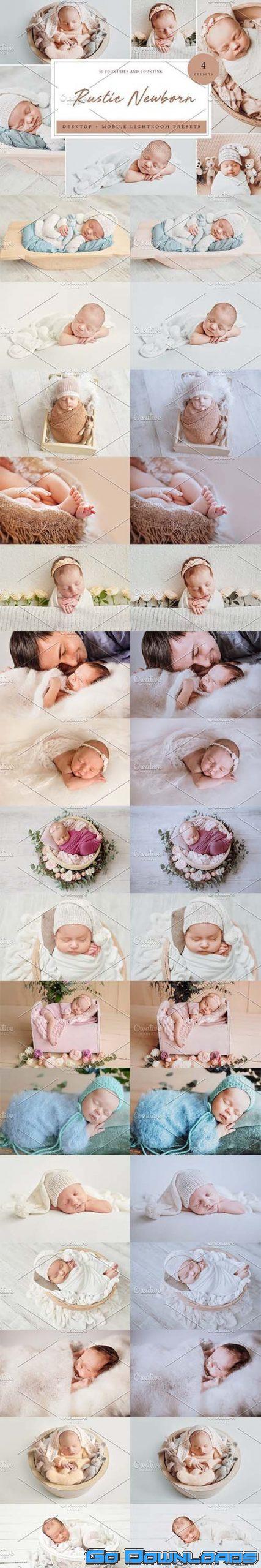 CreativeMarket 4 x Lightroom Presets Rustic Newborn 5962692 Free Download