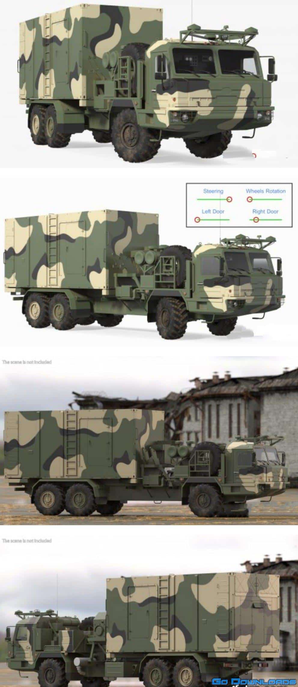 Turbosquid Command and Control Vehicle 50K6 Vityaz Camo Rigged Free Download