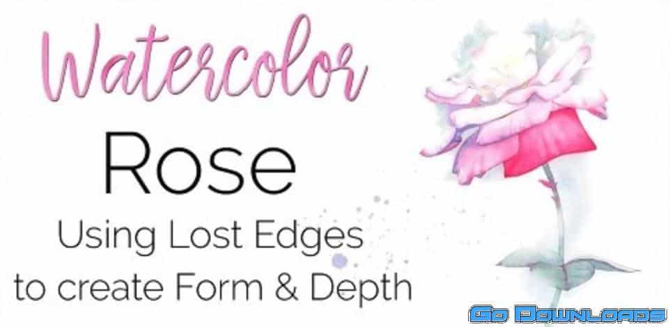 Watercolour Rose: Using lost edges to create form and depth