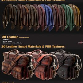20 Leather Smart Materials + PBR Textures Free Download