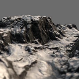 Canyon Under the Snow 3D Model Free Download
