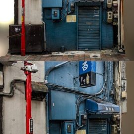 Closed blue japanese pub photogrammetry scan 3D Model Free Download