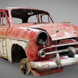 post-apocalypse sedan car m407 debrish iv7 3D Model Free Download