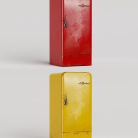 Soviet vintage fridge Zil Moskva 9 Color Variants np1 Low-poly 3D model Free Download