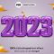Colorful 2023 text effect editable in psd Free Download